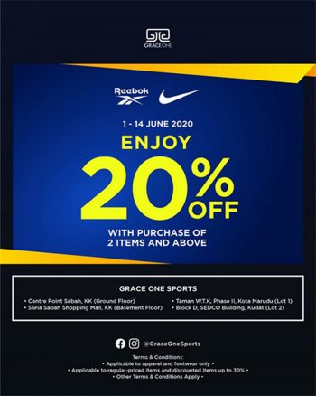 Grace-One-Reebok-and-Nike-Promo-350x438 - Apparels Fashion Accessories Fashion Lifestyle & Department Store Footwear Johor Kedah Kelantan Kuala Lumpur Melaka Negeri Sembilan Pahang Penang Perak Perlis Promotions & Freebies Putrajaya Sabah Sarawak Selangor Sportswear Terengganu 