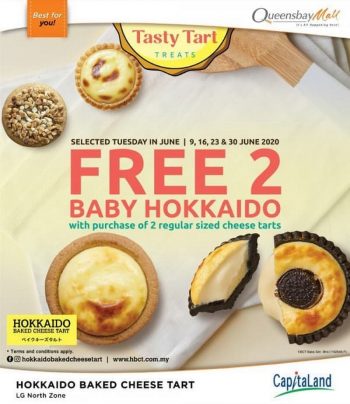 Hokkaido-Baked-Cheese-Tart-Free-Baby-Hokkaido-Promo-at-Queensbay-Mall-350x404 - Beverages Food , Restaurant & Pub Penang Promotions & Freebies 