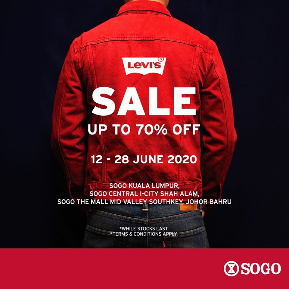 12-28 Jun 2020: Levi's and Dockers 70% off Sale at SOGO -  