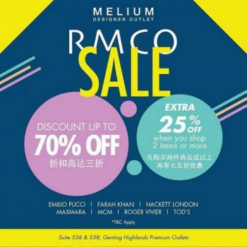Melium-Designer-RMCO-Sale-at-Genting-Highlands-Premium-Outlets-350x350 - Apparels Fashion Accessories Fashion Lifestyle & Department Store Malaysia Sales Pahang 