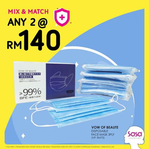 5-30 Jun 2020: Sasa Face Mask Promotion 2 at RM140 - EverydayOnSales.com