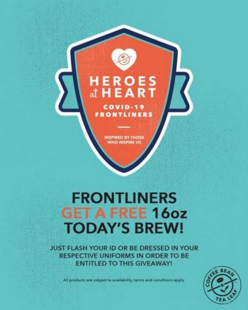 The-Coffee-Bean-FREE-16oz-Today-Brew-for-Frontlines-Promotion-350x438 - Beverages Food , Restaurant & Pub Johor Kedah Kelantan Kuala Lumpur Melaka Negeri Sembilan Pahang Penang Perak Perlis Promotions & Freebies Putrajaya Selangor Terengganu 