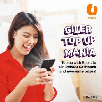 U-Mobile-Giler-Top-up-Mania-with-Boost-350x350 - Johor Kedah Kelantan Kuala Lumpur Melaka Negeri Sembilan Online Store Others Pahang Penang Perak Perlis Promotions & Freebies Putrajaya Sabah Sarawak Selangor Terengganu 