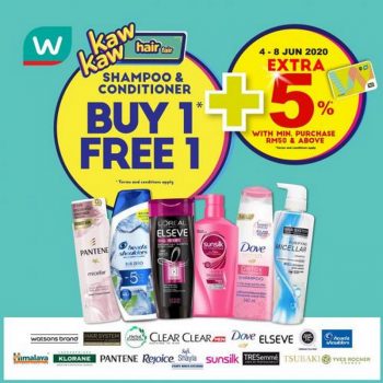 Watsons-Shampoo-Conditioner-Buy-1-Free-1-Promotion-350x350 - Beauty & Health Hair Care Johor Kedah Kelantan Kuala Lumpur Melaka Negeri Sembilan Pahang Penang Perak Perlis Personal Care Promotions & Freebies Putrajaya Sabah Sarawak Selangor Terengganu 