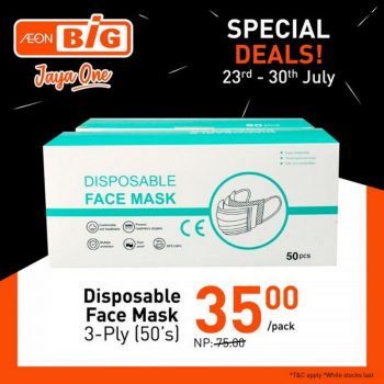 AEON-BiG-3-Ply-Disposable-Face-Mask-Promotion-at-Jaya-One-350x350 - Promotions & Freebies Selangor Supermarket & Hypermarket 