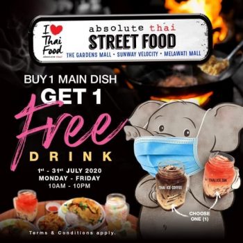 Absolute-Thai-Buy-1-Main-Dish-Get-1-Free-Drink-Promo-350x350 - Beverages Food , Restaurant & Pub Kuala Lumpur Promotions & Freebies Selangor 