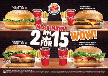 Burger-King-Mix-Match-Promo-350x247 - Beverages Food , Restaurant & Pub Johor Kedah Kelantan Kuala Lumpur Melaka Negeri Sembilan Pahang Penang Perak Perlis Promotions & Freebies Putrajaya Sabah Sarawak Selangor Terengganu 