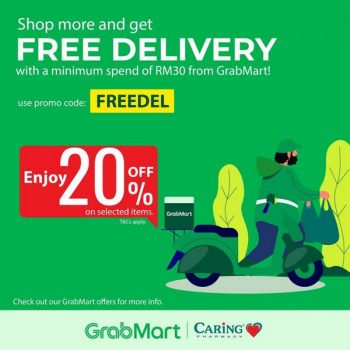 Caring-Pharmacy-FREE-Delivery-Promo-Code-20-off-Promotion-on-GrabMart-350x350 - Beauty & Health Health Supplements Johor Kedah Kelantan Kuala Lumpur Melaka Negeri Sembilan Online Store Pahang Penang Perak Perlis Personal Care Promotions & Freebies Putrajaya Sabah Sarawak Selangor Terengganu 