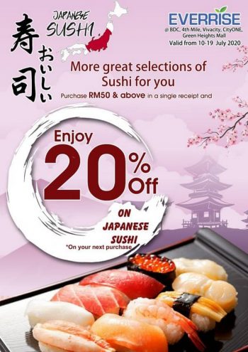 Everrise-Japanese-Sushi-Promo-at-Vivacity-Megamall-350x495 - Beverages Food , Restaurant & Pub Promotions & Freebies Sarawak 