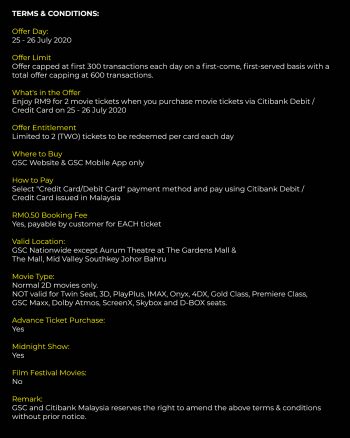 GSC-2-Movie-Tickets-Promo-with-Citibank-1-350x438 - Bank & Finance Cinemas CitiBank Johor Kedah Kelantan Kuala Lumpur Melaka Movie & Music & Games Negeri Sembilan Pahang Penang Perak Perlis Promotions & Freebies Putrajaya Sabah Sarawak Selangor Terengganu 