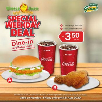 Giant-Uncle-Jack-Fried-Chicken-Weekday-Deal-Promotion-350x350 - Beverages Food , Restaurant & Pub Johor Kedah Kelantan Kuala Lumpur Melaka Negeri Sembilan Pahang Penang Perak Perlis Promotions & Freebies Putrajaya Sabah Sarawak Selangor Supermarket & Hypermarket Terengganu 