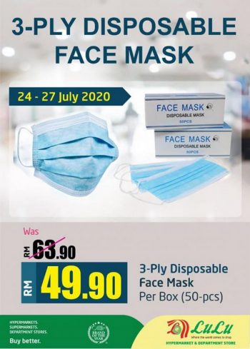 LuLu-Hypermarket-3-Ply-Disposable-Face-Mask-Promotion-350x489 - Kuala Lumpur Promotions & Freebies Selangor Supermarket & Hypermarket 