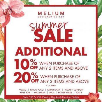 Melium-Desginer-Outlet-Summer-Sale-at-Genting-Highlands-Premium-Outlets-350x350 - Apparels Fashion Accessories Fashion Lifestyle & Department Store Malaysia Sales Pahang 
