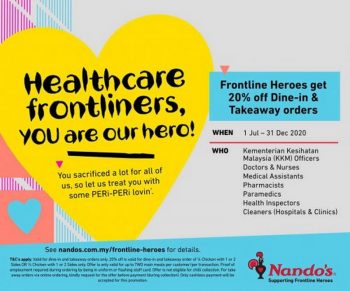 Nando’s-Healthcare-Frontliners-Meal-Promo-350x291 - Beverages Food , Restaurant & Pub Johor Kedah Kelantan Kuala Lumpur Melaka Negeri Sembilan Pahang Penang Perak Perlis Promotions & Freebies Putrajaya Sabah Sarawak Selangor Terengganu 