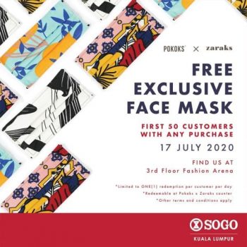 Pokoks-Zaraks-Free-Face-Mask-Promo-at-Sogo-350x350 - Apparels Fashion Accessories Fashion Lifestyle & Department Store Kuala Lumpur Promotions & Freebies Selangor 