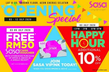 Sasa-Opening-Promotion-at-AEON-Cheras-Selatan-350x232 - Beauty & Health Cosmetics Personal Care Promotions & Freebies Selangor 