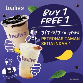 Tealive-Buy-1-Free-1-Promo-at-Petronas-Setia-Indah-350x350 - Beverages Food , Restaurant & Pub Johor Promotions & Freebies 