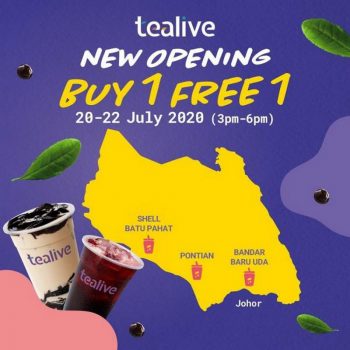 Tealive-New-Opening-Buy-1-Free-1-Promotion-350x350 - Beverages Food , Restaurant & Pub Johor Promotions & Freebies 