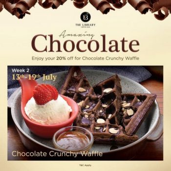 The-Library-Coffee-Bar-Chocolate-Crunchy-Waffle-Promo-350x350 - Beverages Food , Restaurant & Pub Promotions & Freebies Selangor 