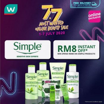 Watsons-Simple-7.7-Most-Wanted-Online-Beauty-Sale-350x350 - Beauty & Health Johor Kedah Kelantan Kuala Lumpur Malaysia Sales Melaka Negeri Sembilan Online Store Pahang Penang Perak Perlis Personal Care Putrajaya Sabah Sarawak Selangor Skincare Terengganu 