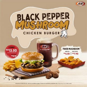 AW-Black-Pepper-Mushroom-Chicken-Burger-Combo-350x350 - Beverages Food , Restaurant & Pub Johor Kedah Kelantan Kuala Lumpur Melaka Negeri Sembilan Pahang Penang Perak Perlis Promotions & Freebies Putrajaya Sabah Sarawak Selangor Terengganu 