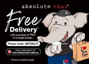 Absolute-Thai-Free-Delivery-Promo-350x252 - Beverages Food , Restaurant & Pub Johor Kedah Kelantan Kuala Lumpur Melaka Negeri Sembilan Online Store Pahang Penang Perak Perlis Promotions & Freebies Putrajaya Sabah Sarawak Selangor Terengganu 