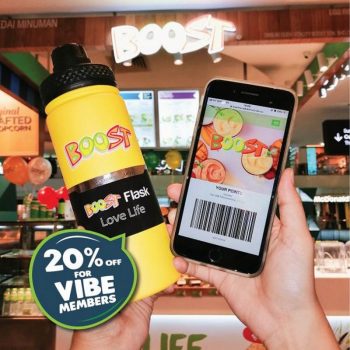 Boost-Juice-Bars-Vibe-Members-20-OFF-Promotion-350x350 - Beverages Food , Restaurant & Pub Johor Kedah Kelantan Kuala Lumpur Melaka Negeri Sembilan Pahang Penang Perak Perlis Promotions & Freebies Putrajaya Sabah Sarawak Selangor Terengganu 