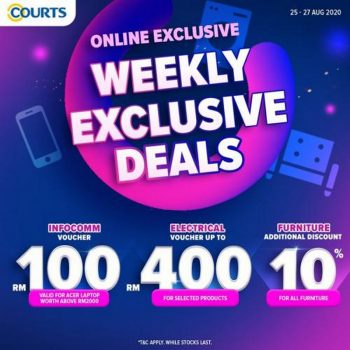 COURTS-Online-Promotion-Weekly-Exclusive-Deals-350x350 - Computer Accessories Electronics & Computers Furniture Home & Garden & Tools Home Appliances Home Decor IT Gadgets Accessories Johor Kedah Kelantan Kuala Lumpur Laptop Melaka Negeri Sembilan Online Store Pahang Penang Perak Perlis Promotions & Freebies Putrajaya Sabah Sarawak Selangor Terengganu 