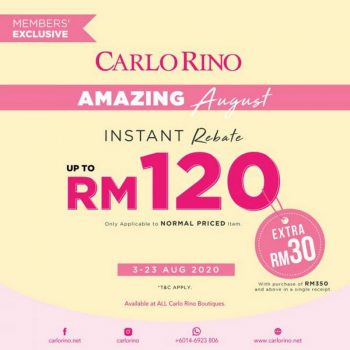 Carlo-Rino-Amazing-August-Member-Exclusive-Promotion-350x350 - Bags Fashion Accessories Fashion Lifestyle & Department Store Johor Kedah Kelantan Kuala Lumpur Melaka Negeri Sembilan Pahang Penang Perak Perlis Promotions & Freebies Putrajaya Sabah Sarawak Selangor Terengganu 