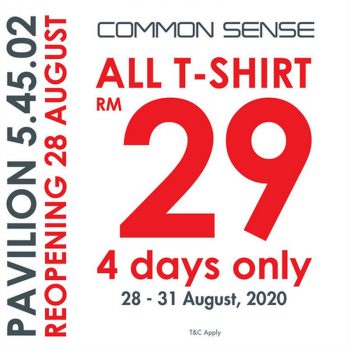 Common-Sense-Reopening-Special-Deals-at-Pavilion-KL-350x350 - Apparels Fashion Accessories Fashion Lifestyle & Department Store Kuala Lumpur Promotions & Freebies Selangor 