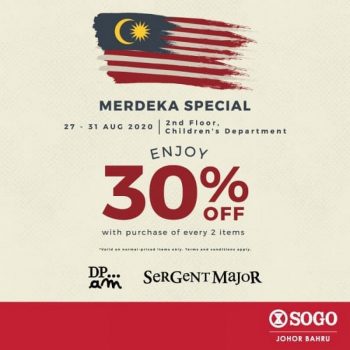 DPAM-and-Sergent-Major-Merdeka-Special-Promo-at-Sogo-350x350 - Baby & Kids & Toys Children Fashion Johor Promotions & Freebies 