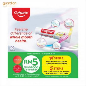 Guardian-Colgate-FREE-GrabFood-e-Voucher-Promotion-350x350 - Beauty & Health Health Supplements Johor Kedah Kelantan Kuala Lumpur Melaka Negeri Sembilan Pahang Penang Perak Perlis Personal Care Promotions & Freebies Putrajaya Sabah Sarawak Selangor Terengganu 