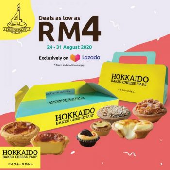 Hokkaido-Baked-Cheese-Tart-4th-Anniversary-Promotion-at-Lazada-350x350 - Beverages Food , Restaurant & Pub Johor Kedah Kelantan Kuala Lumpur Melaka Negeri Sembilan Online Store Pahang Penang Perak Perlis Promotions & Freebies Putrajaya Sabah Sarawak Selangor Terengganu 