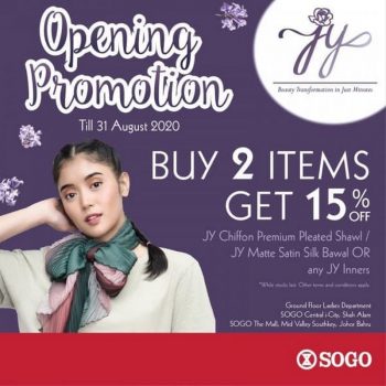 JY-Opening-Promotion-at-Sogo-350x350 - Fashion Accessories Fashion Lifestyle & Department Store Johor Promotions & Freebies Selangor 