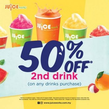 Juice-Works-50-off-2nd-Drink-Promotion-350x350 - Beverages Food , Restaurant & Pub Johor Kedah Kelantan Kuala Lumpur Melaka Nationwide Negeri Sembilan Pahang Penang Perak Perlis Promotions & Freebies Putrajaya Sabah Sarawak Selangor Terengganu 