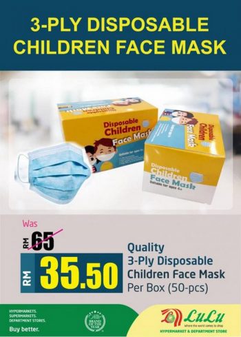 LuLu-Hypermarket-3-Ply-Disposable-Children-Face-Mask-Promo-350x489 - Kuala Lumpur Promotions & Freebies Selangor Supermarket & Hypermarket 