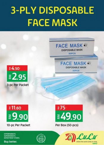 LuLu-Hypermarket-3-Ply-Disposable-Face-Mask-Promo-350x489 - Kuala Lumpur Promotions & Freebies Selangor Supermarket & Hypermarket 