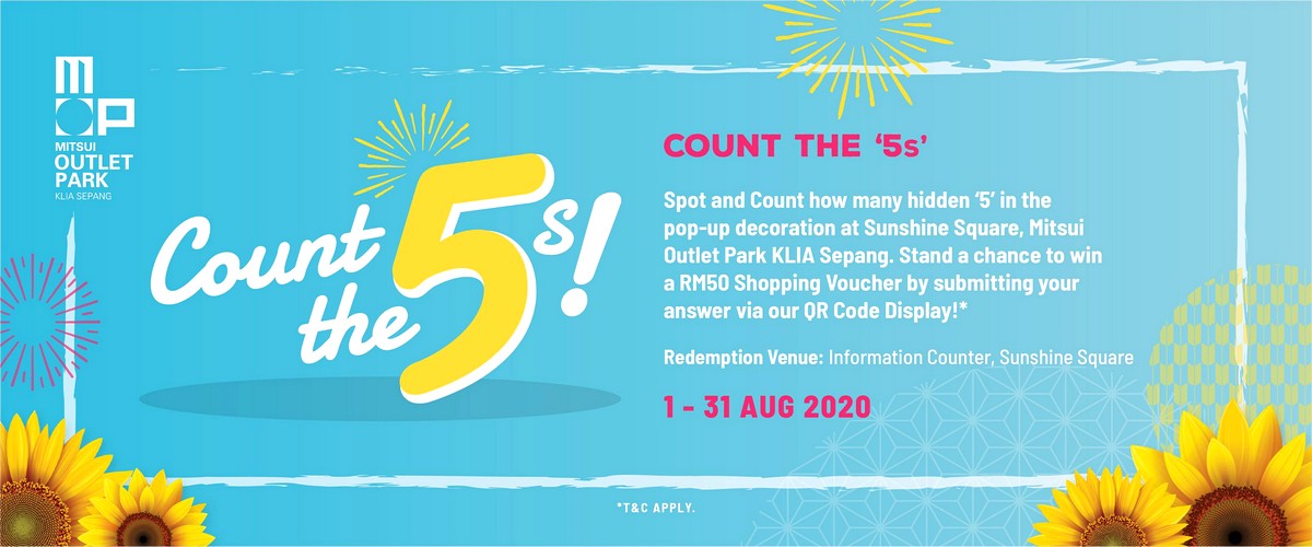 MOP-5th-Anniversary_WB-Count-the-5.jpg - Apparels Baby & Kids & Parenting Bags Children Fashion Dinnerware Fashion Accessories Fashion Lifestyle & Department Store Fitness Footwear Gifts , Souvenir & Jewellery Handbags Home & Garden & Tools Jewels Kitchenware Kuala Lumpur Outdoor Sports Putrajaya Selangor Shopping Malls Sports,Leisure & Travel Sportswear Sunglasses Wallets Warehouse Sale & Clearance in Malaysia 