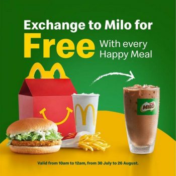 McDonalds-Happy-Meal-FREE-Exchange-To-Milo-Promotion-350x350 - Beverages Food , Restaurant & Pub Johor Kedah Kelantan Kuala Lumpur Melaka Negeri Sembilan Pahang Penang Perak Perlis Promotions & Freebies Putrajaya Sabah Sarawak Selangor Terengganu 