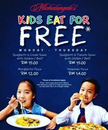 Michelangelos-Kids-Eat-For-Free-350x424 - Beverages Food , Restaurant & Pub Kuala Lumpur Promotions & Freebies Selangor 