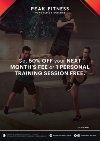 Peak-Fitness-50-off-Promo-350x495 - Fitness Johor Kedah Kelantan Kuala Lumpur Melaka Negeri Sembilan Online Store Pahang Penang Perak Perlis Promotions & Freebies Putrajaya Sabah Sarawak Selangor Sports,Leisure & Travel Terengganu 