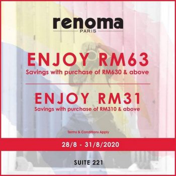 Renoma-Paris-Merdeka-Sale-at-Genting-Highlands-Premium-Outlets-350x350 - Fashion Accessories Fashion Lifestyle & Department Store Malaysia Sales Pahang 