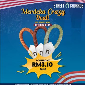 Street-Churros-Merdeka-Crazy-Deals-350x350 - Beverages Food , Restaurant & Pub Johor Kedah Kelantan Kuala Lumpur Melaka Negeri Sembilan Pahang Penang Perak Perlis Promotions & Freebies Putrajaya Sabah Sarawak Selangor Terengganu 