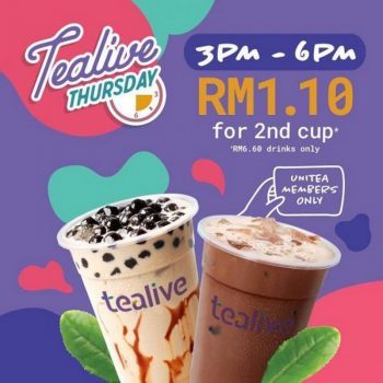 Tealive-Thursday-Promotion-1-350x350 - Beverages Food , Restaurant & Pub Johor Kedah Kelantan Kuala Lumpur Melaka Negeri Sembilan Pahang Penang Perak Perlis Promotions & Freebies Putrajaya Sabah Sarawak Selangor Terengganu 