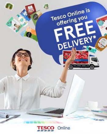 Tesco-Online-FREE-Delivery-Promotion-350x437 - Johor Kedah Kelantan Kuala Lumpur Melaka Negeri Sembilan Online Store Pahang Penang Perak Perlis Promotions & Freebies Putrajaya Sabah Sarawak Selangor Supermarket & Hypermarket Terengganu 