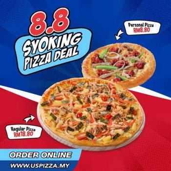 US-Pizza-8.8-Syoking-Pizza-Deal-Promotion-350x350 - Beverages Food , Restaurant & Pub Johor Kedah Kelantan Kuala Lumpur Melaka Negeri Sembilan Online Store Pahang Penang Perak Perlis Pizza Promotions & Freebies Putrajaya Sabah Sarawak Selangor Terengganu 