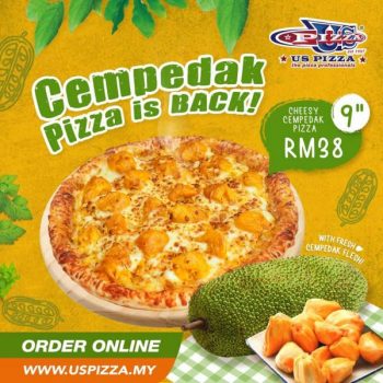 US-Pizza-Cheesy-Cempedak-Pizza-Promo-1-350x350 - Beverages Food , Restaurant & Pub Johor Kedah Kelantan Kuala Lumpur Melaka Negeri Sembilan Online Store Pahang Penang Perak Perlis Pizza Promotions & Freebies Putrajaya Sabah Sarawak Selangor Terengganu 