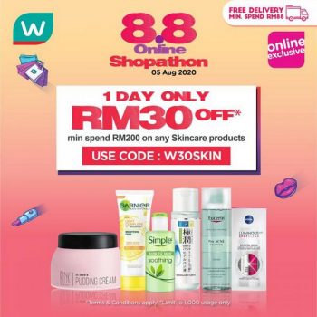 Watsons-8.8-Online-Shopathon-Skincare-Sale-350x350 - Beauty & Health Johor Kedah Kelantan Kuala Lumpur Malaysia Sales Melaka Negeri Sembilan Online Store Pahang Penang Perak Perlis Personal Care Putrajaya Sabah Sarawak Selangor Skincare Terengganu 