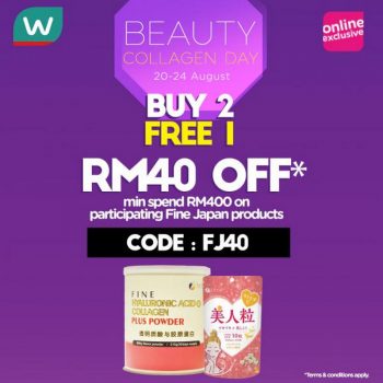 Watsons-Fine-Japan-Beauty-Collegen-Day-Online-Sale-350x350 - Beauty & Health Johor Kedah Kelantan Kuala Lumpur Malaysia Sales Melaka Negeri Sembilan Online Store Pahang Penang Perak Perlis Personal Care Putrajaya Sabah Sarawak Selangor Skincare Terengganu 