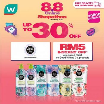 Watsons-Good-Virtues-Co-8.8-Online-Shopathon-Sale-350x350 - Beauty & Health Johor Kedah Kelantan Kuala Lumpur Malaysia Sales Melaka Negeri Sembilan Pahang Penang Perak Perlis Personal Care Putrajaya Sabah Sarawak Selangor Skincare Terengganu 